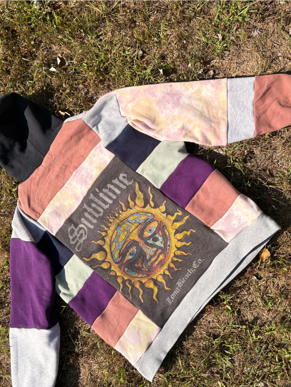 Upcycled Sublime patchwork hoodie - Picture 5 of 10
